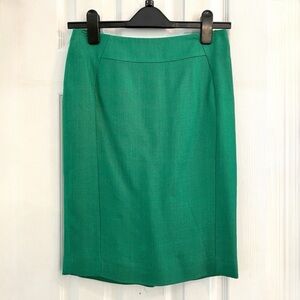 Boden‎ Green Structured Pencil Skirt Viscose Midi High Waist Workwear